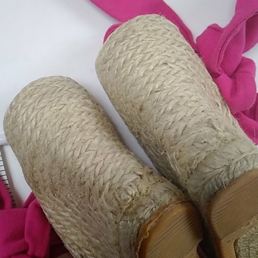 Pink Espadrille Wedge Sandals Women’s Size 6 - Picture 6 of 11